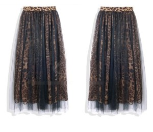 Leopard-Chiffon-skirt-Women